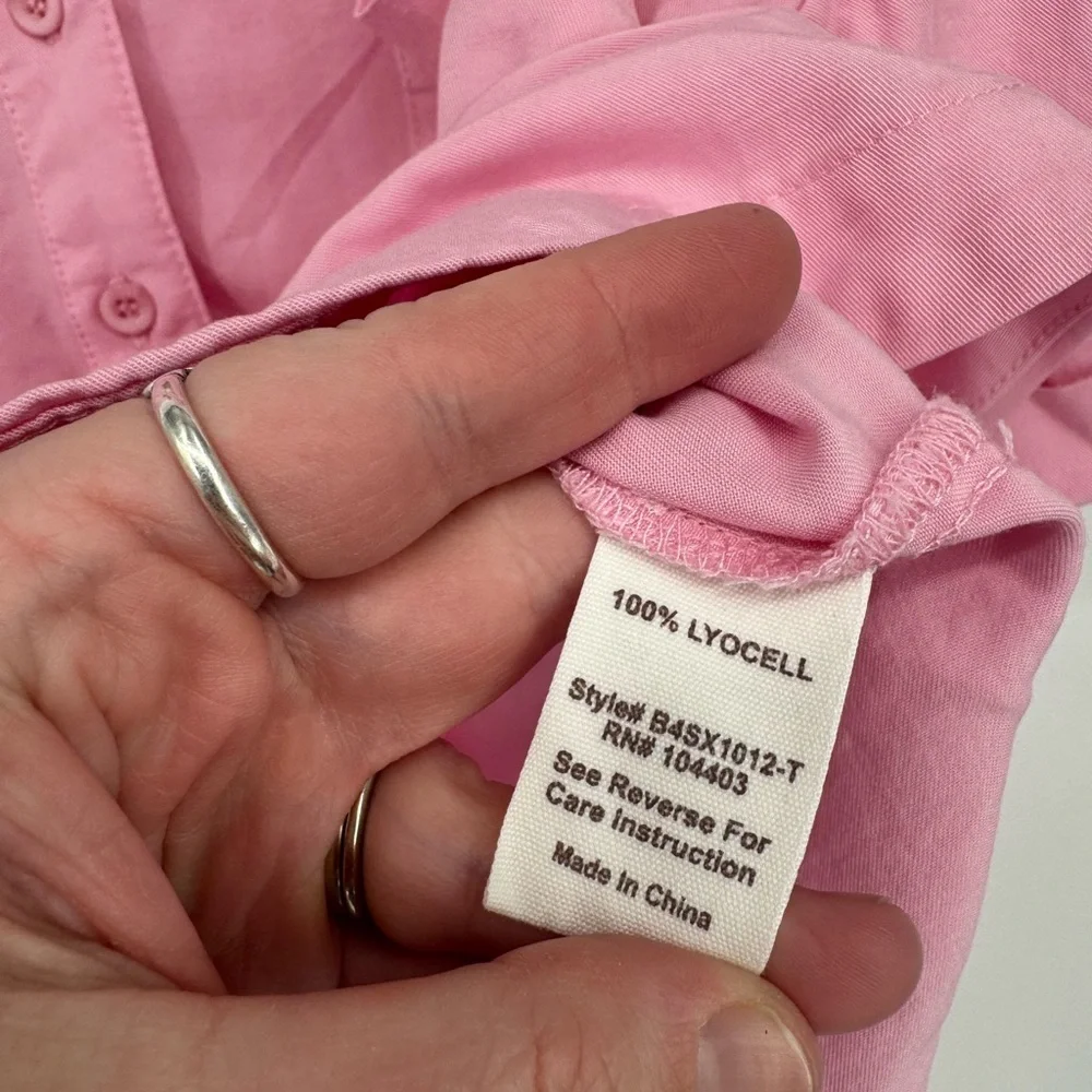 Blu Pepper Women's Pink Button Down Shirt Oversized Size Small NWT Barbiecore